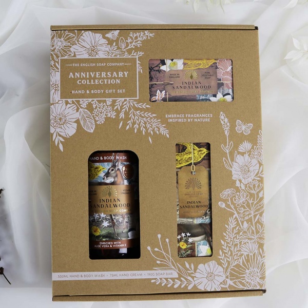 The English Soap Company Indian Sandalwood Hand and Body Gift Box